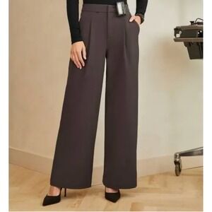Figs Women's Wide-Leg Trousers in Dark Brown